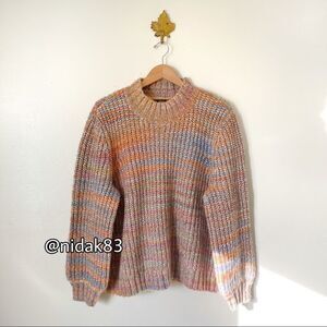 Aqua Curve Multicolored Mock Neck Chunky Knit sweater Plus Size 3X